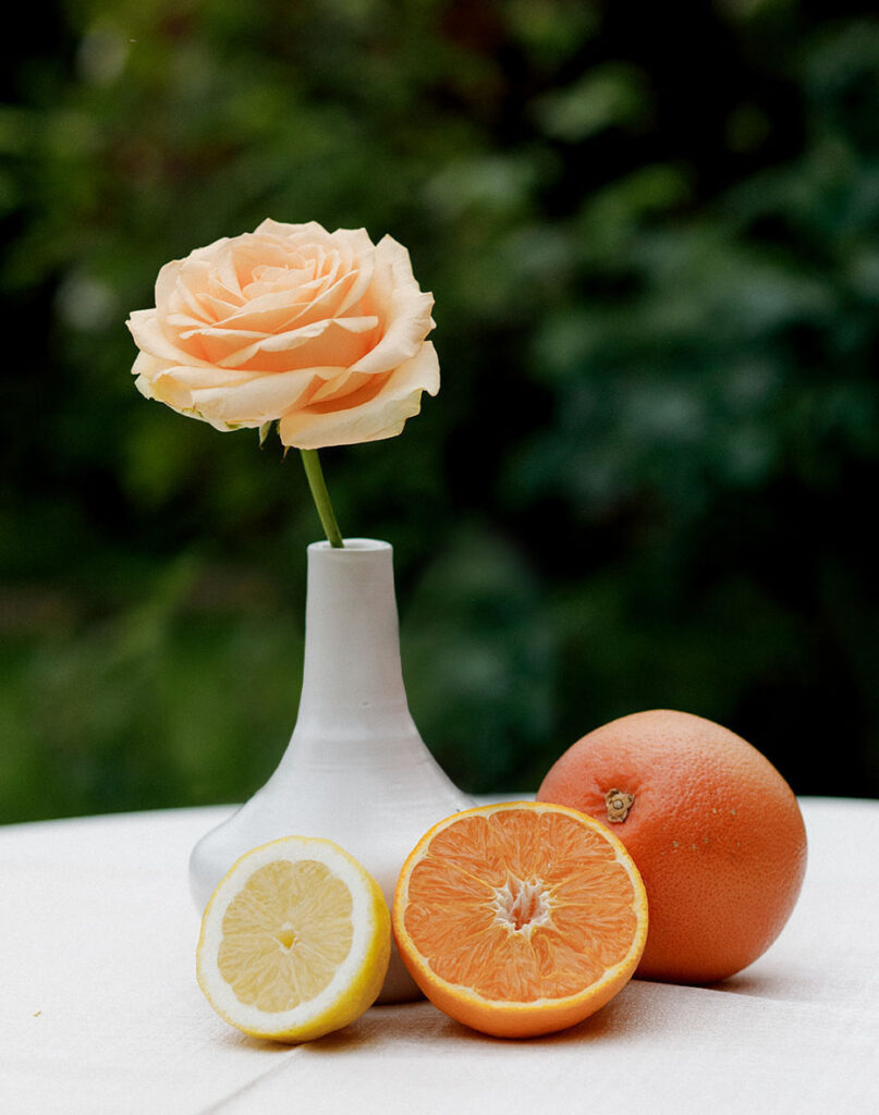 fiori e agrumi per l'aperitivo